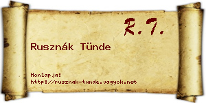 Rusznák Tünde névjegykártya