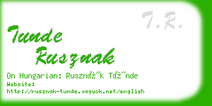 tunde rusznak business card